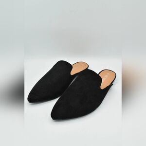 Black Suede Mules